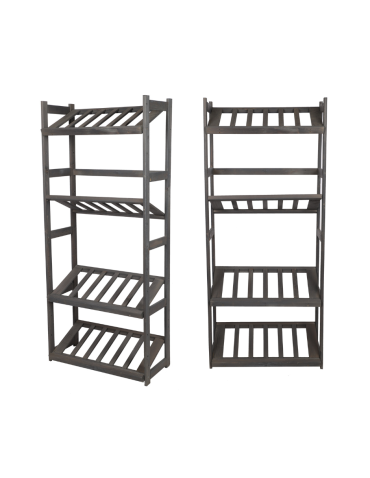 Regał drewniany na skrzynki LSR 4 półki na skrzynie Szary