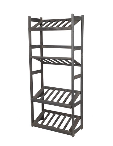 Regały - Regał drewniany na skrzynki LSR 4 półki na skrzynie Szary - produkt 4