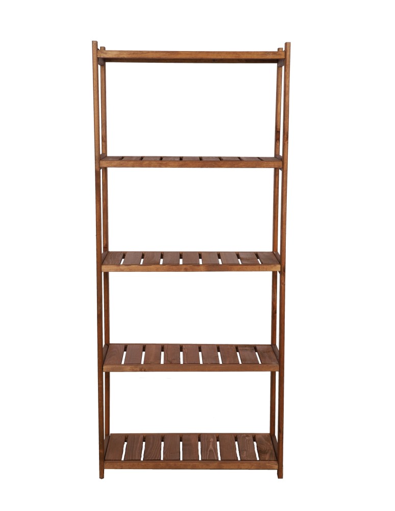 Regały - Regał drewniany do spiżarni LSR 5 półek prostych Brązowy - produkt b2b.wamar.biz 4