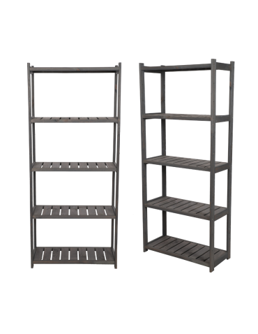 Regał drewniany do spiżarni LSR 5 półek prostych Szary