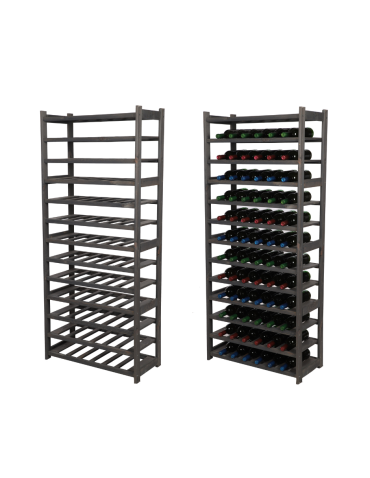 Regał drewniany na wino LSR 13 leżni na butelki Szary