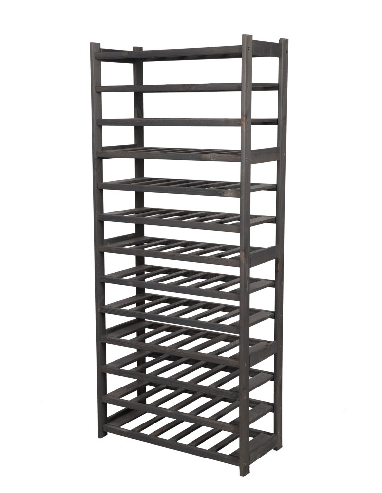 Regały - Regał drewniany na wino LSR 13 leżni na butelki Szary - product b2b.wamar.biz 3