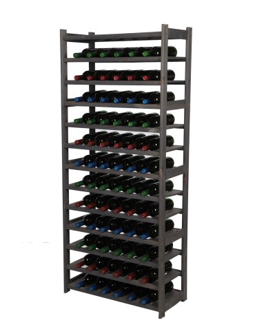 Regały - Regał drewniany na wino LSR 13 leżni na butelki Szary - product 4