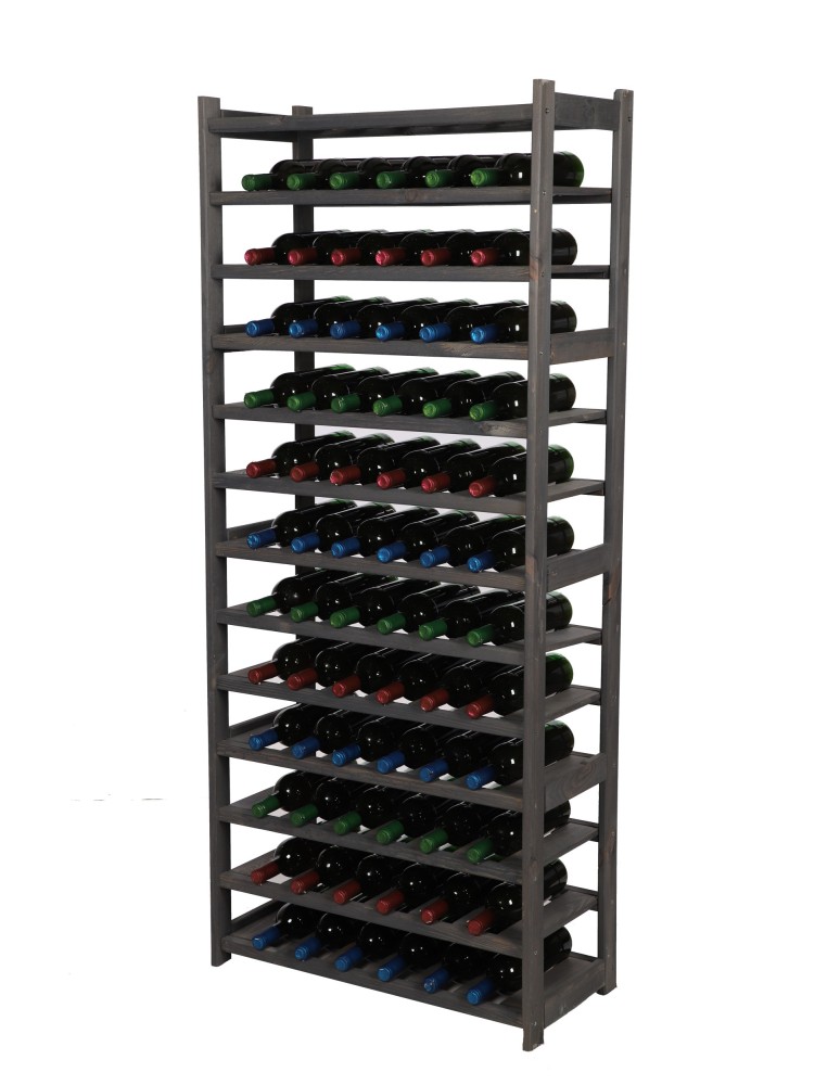 Regały - Regał drewniany na wino LSR 13 leżni na butelki Szary - product b2b.wamar.biz 4