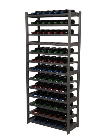 Regały - Regał drewniany na wino LSR 13 leżni na butelki Szary - product 5