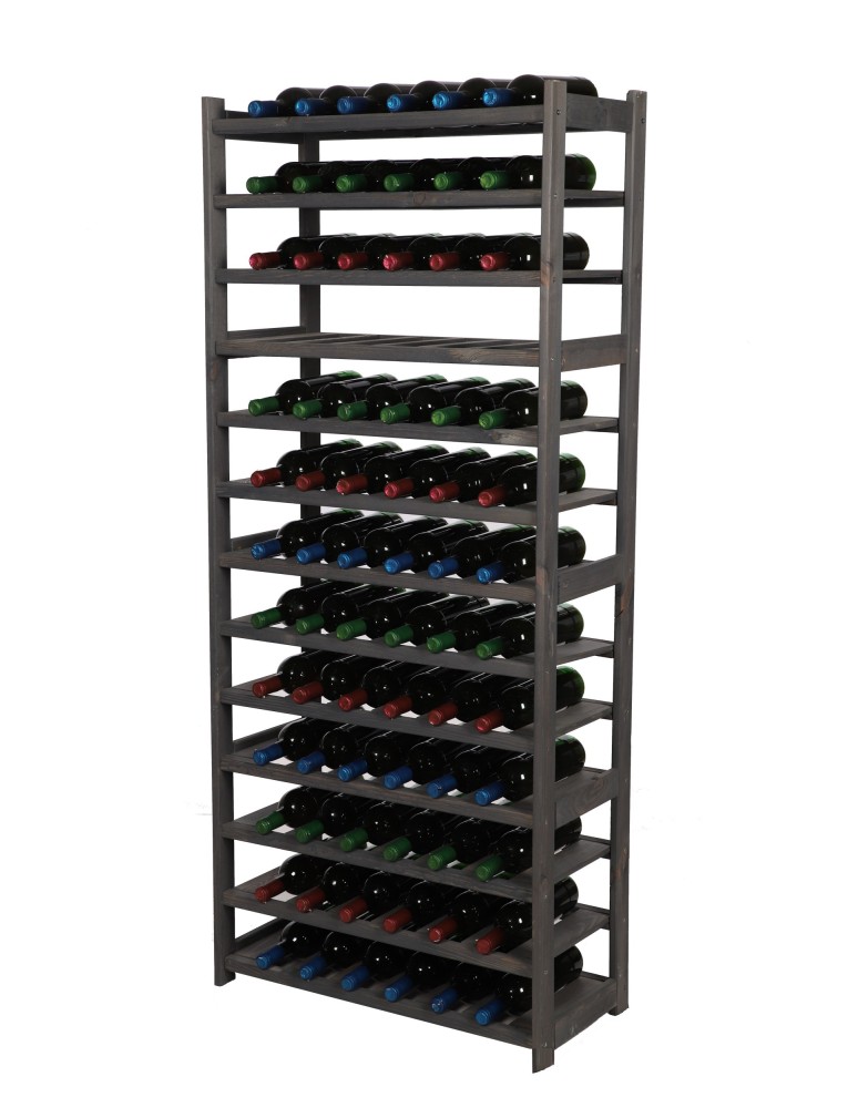 Regały - Regał drewniany na wino LSR 13 leżni na butelki Szary - product b2b.wamar.biz 5