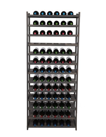 Regały - Regał drewniany na wino LSR 13 leżni na butelki Szary - product 7