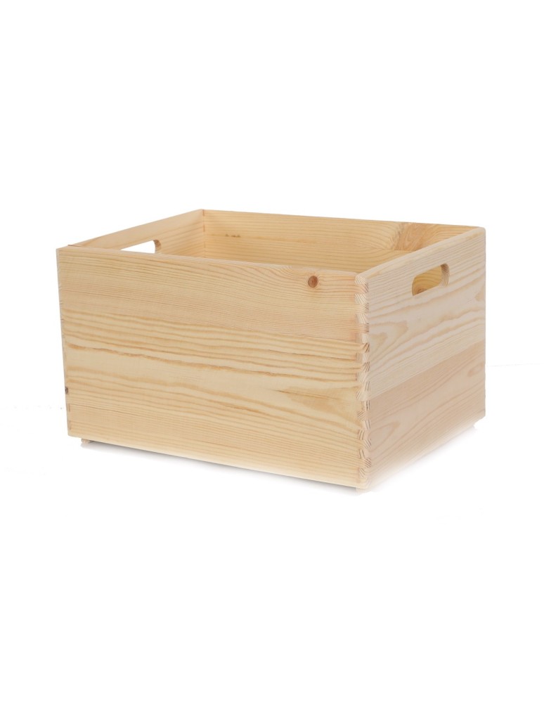 Skrzynie i skrzynki drewniane - Drewniana Skrzynka S-01 / 23x40x30 cm - Naturalna - product b2b.wamar.biz 2