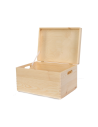 Drewniana Skrzynka z wiekiem S-03 / 23x40x30 cm - Naturalna