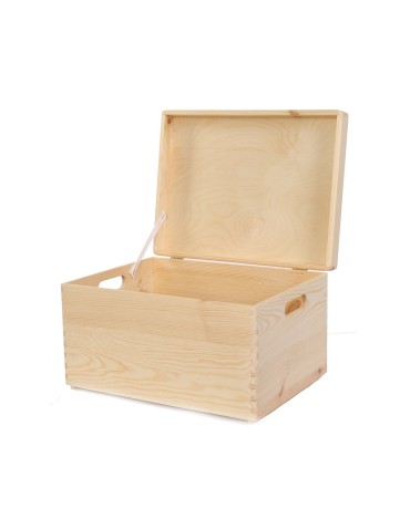 Skrzynie i skrzynki drewniane - Drewniana Skrzynka z wiekiem S-03 / 23x40x30 cm - Naturalna - product 4