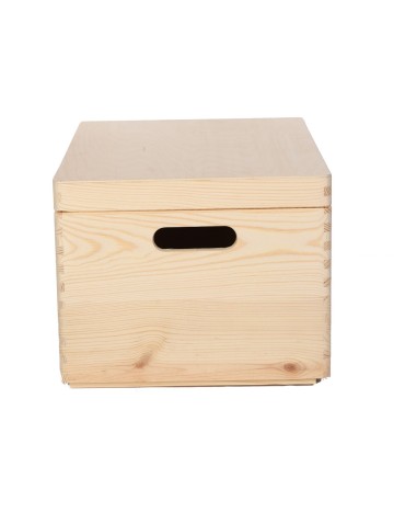 Skrzynie i skrzynki drewniane - Drewniana Skrzynka z wiekiem S-03 / 23x40x30 cm - Naturalna - product 6