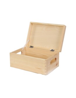 Drewniana Skrzynka z wiekiem S-06 / 13,5x30x20 cm - Naturalna - product 2