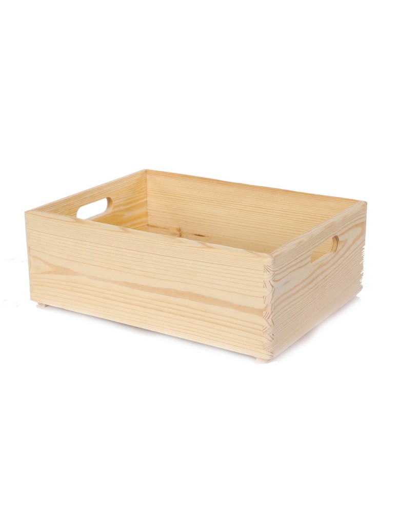 Skrzynie i skrzynki drewniane - Drewniana Skrzynka S-07 / 13,5x40x30 cm - Naturalna - produkt b2b.wamar.biz 2