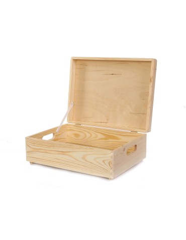 Skrzynie i skrzynki drewniane - Drewniana Skrzynka z wiekiem S-08 / 13,5x40x30 cm - Naturalna - product 4