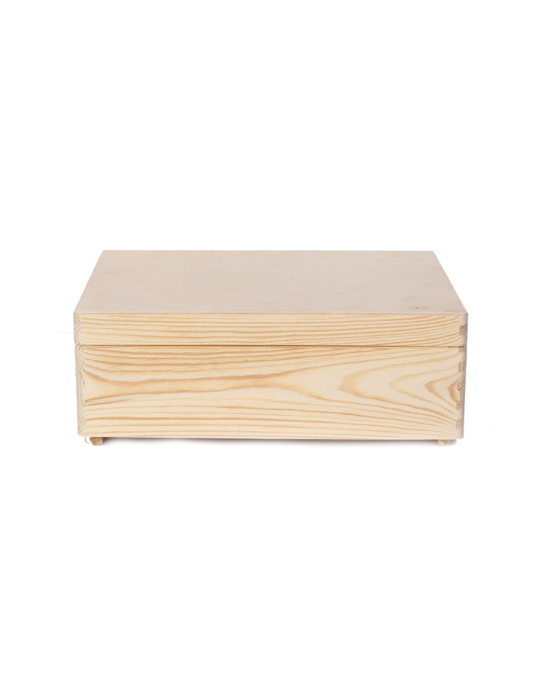 Skrzynie i skrzynki drewniane - Drewniana Skrzynka z wiekiem S-08 / 13,5x40x30 cm - Naturalna - product b2b.wamar.biz 5