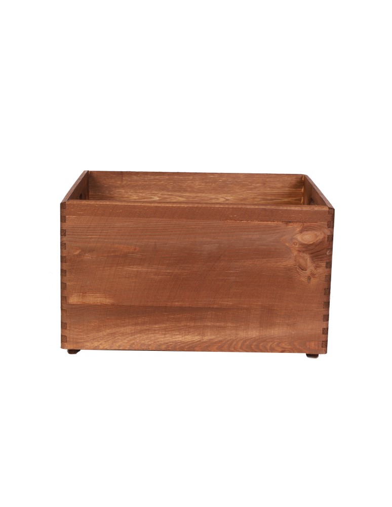 Skrzynie i skrzynki drewniane - Drewniana Skrzynka S-01 / 23x40x30 cm - Brązowa - product b2b.wamar.biz 2