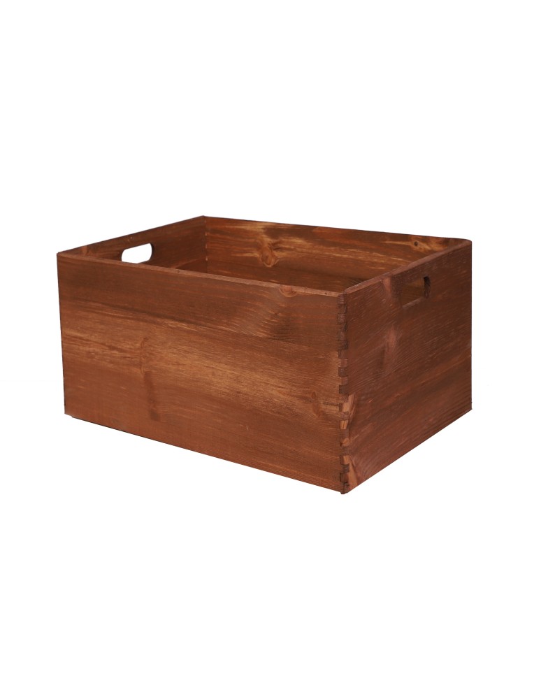 Skrzynie i skrzynki drewniane - Drewniana Skrzynka S-01 / 23x40x30 cm - Brązowa - product b2b.wamar.biz 4