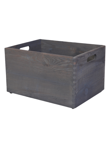 Drewniana Skrzynka S-01 / 23x40x30 cm - Szara