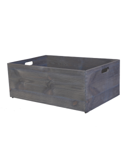 Drewniana Skrzynka S-02 / 23x60x40 cm - Szara