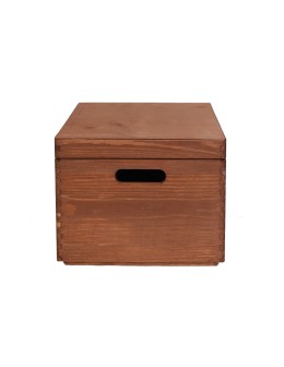 Drewniana Skrzynka z wiekiem S-03 / 23x40x30 cm - Brązowa - product 2
