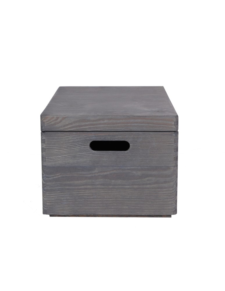 Skrzynie i skrzynki drewniane - Drewniana Skrzynka z wiekiem S-03 / 23x40x30 cm - Szary - product b2b.wamar.biz 2
