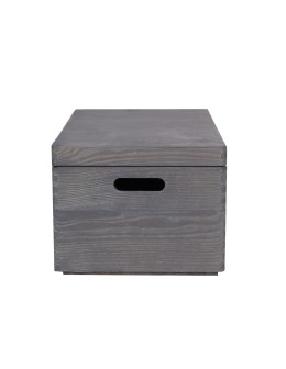 Drewniana Skrzynka z wiekiem S-03 / 23x40x30 cm - Szary - product 2