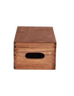 Drewniana Skrzynka z wiekiem S-06 / 13,5x30x20 cm - Brązowa - product 2