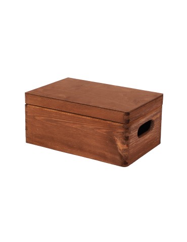 Skrzynie i skrzynki drewniane - Drewniana Skrzynka z wiekiem S-06 / 13,5x30x20 cm - Brązowa - product 4