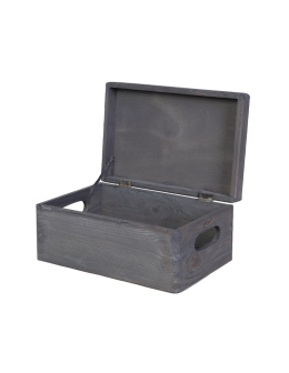 Drewniana Skrzynka z wiekiem S-06 / 13,5x30x20 cm - Szara