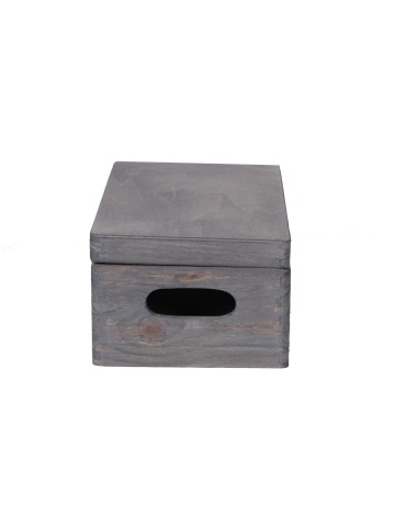 Drewniana Skrzynka z wiekiem S-06 / 13,5x30x20 cm - Szara - product 2
