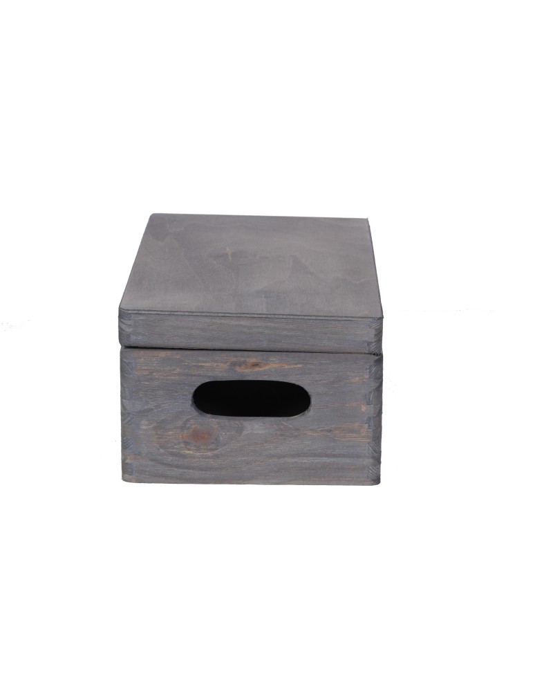 Skrzynie i skrzynki drewniane - Drewniana Skrzynka z wiekiem S-06 / 13,5x30x20 cm - Szara - product b2b.wamar.biz 2