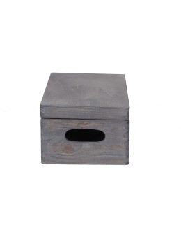 Drewniana Skrzynka z wiekiem S-06 / 13,5x30x20 cm - Szara - product 2