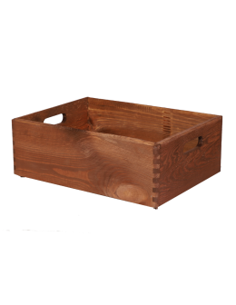 Drewniana Skrzynka S-07 / 13,5x40x30 cm - Brązowa