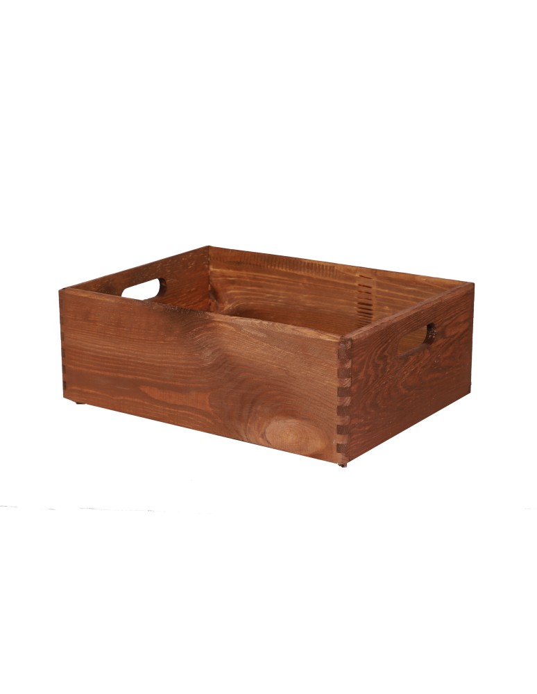 Skrzynie i skrzynki drewniane - Drewniana Skrzynka S-07 / 13,5x40x30 cm - Brązowa - produkt b2b.wamar.biz 4