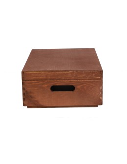 Drewniana Skrzynka z wiekiem S-08 / 13,5x40x30 cm - Brązowa - product 2