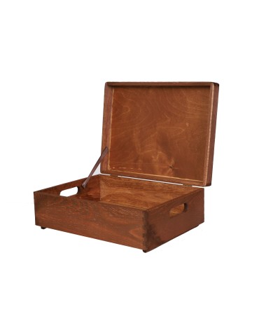 Skrzynie i skrzynki drewniane - Drewniana Skrzynka z wiekiem S-08 / 13,5x40x30 cm - Brązowa - product 5