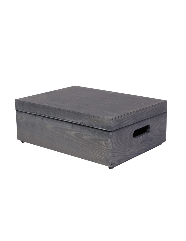 Skrzynie i skrzynki drewniane - Drewniana Skrzynka z wiekiem S-08 / 13,5x40x30 cm - Szara - produkt b2b.wamar.biz 4