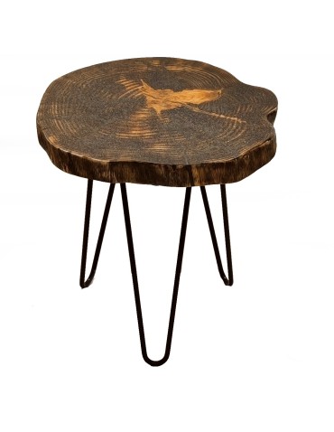 Stół żywiczny Graphite Streams 035019 - nogi 43 cm