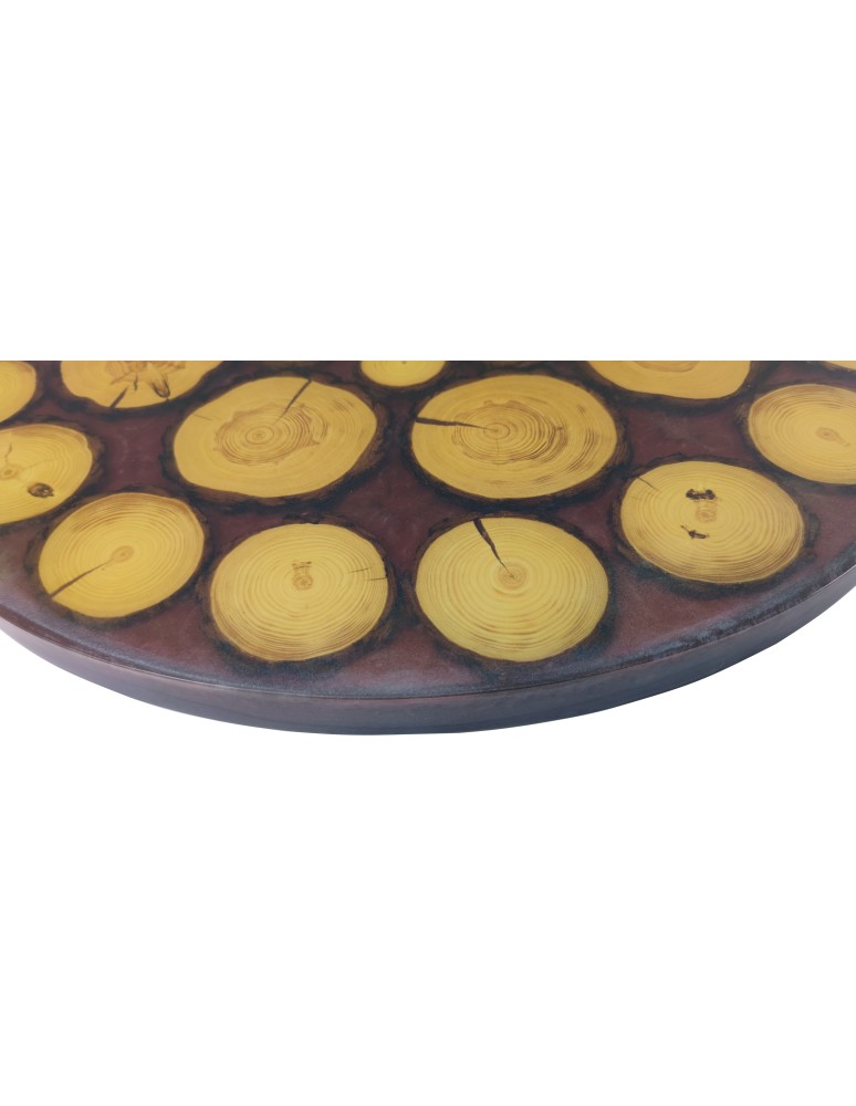 Plastry Drewna - Stół żywiczny Chocolate Plum Unikat 093946 - nogi 43 cm - produkt b2b.wamar.biz 3