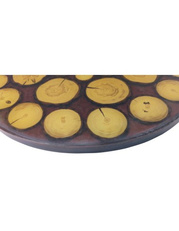 Plastry Drewna - Stół żywiczny Chocolate Plum Unikat 093946 - nogi 50 cm - produkt 3