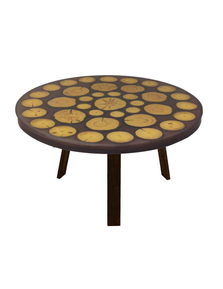 Plastry Drewna - Stół żywiczny Chocolate Plum Unikat 093946 - nogi 50 cm - product b2b.wamar.biz 1