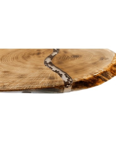 Plastry Drewna - Stół żywiczny Coffee Stream Unikat 112415 - nogi 40 cm - produkt 6