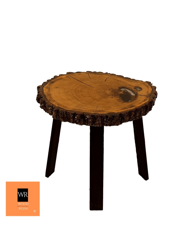 Plastry Drewna - Stół żywiczny Smoking Craters Unikat 113443 - nogi 50 cm - product b2b.wamar.biz 1