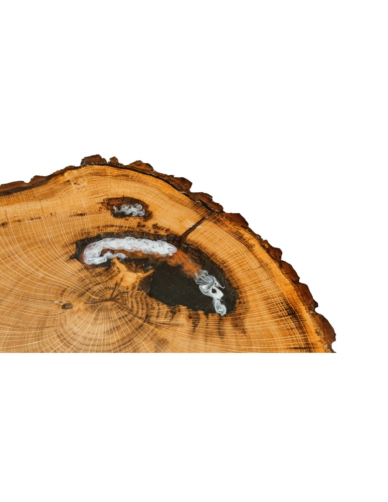 Plastry Drewna - Stół żywiczny Smoking Craters Unikat 113443 - nogi 35 cm - produkt b2b.wamar.biz 4