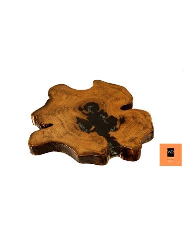 Plastry Drewna - Stół żywiczny Irregular Black Unikat 121057 - nogi 40 cm - product 4