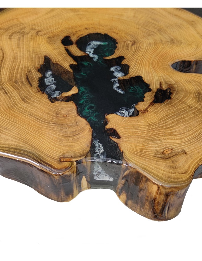 Plastry Drewna - Stół żywiczny Irregular Black Unikat 121057 - nogi 50 cm - produkt b2b.wamar.biz 5