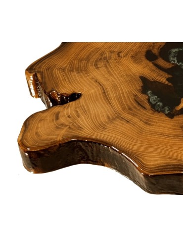 Plastry Drewna - Stół żywiczny Irregular Black Unikat 121057 - nogi 50 cm - produkt 6