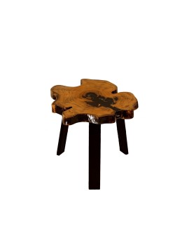 Stół żywiczny Irregular Black Unikat 121057 - nogi 50 cm