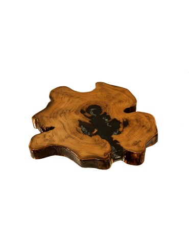 Plastry Drewna - Stół żywiczny Irregular Black Unikat 121057 - nogi 35 cm - produkt 4