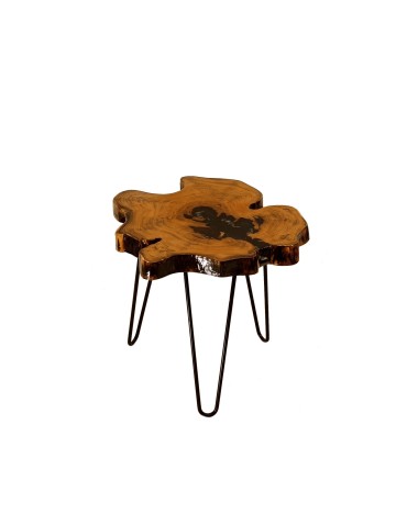 Stół żywiczny Irregular Black Unikat 121057 - nogi 43 cm